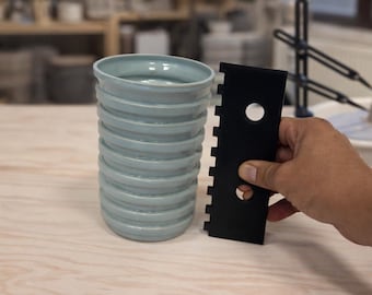 Pottery Rib Tool for Mugs, Cups & Vases for Wheel Throwing | 5 Sizes | "Pixel"