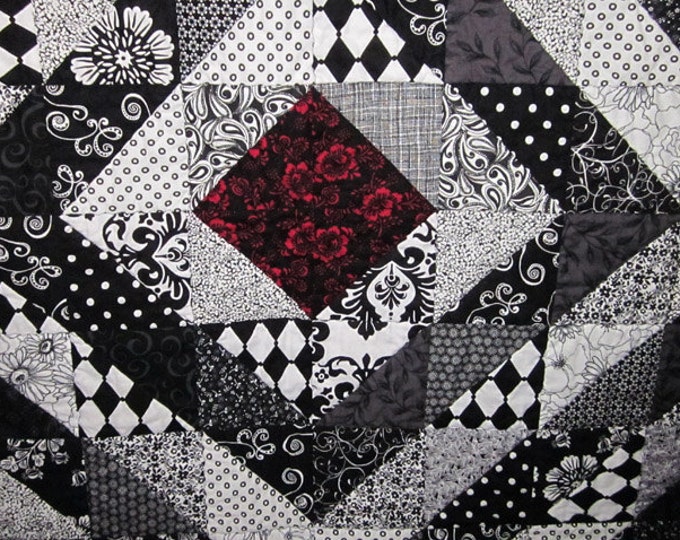 Black and White Lap Quilt Etsy