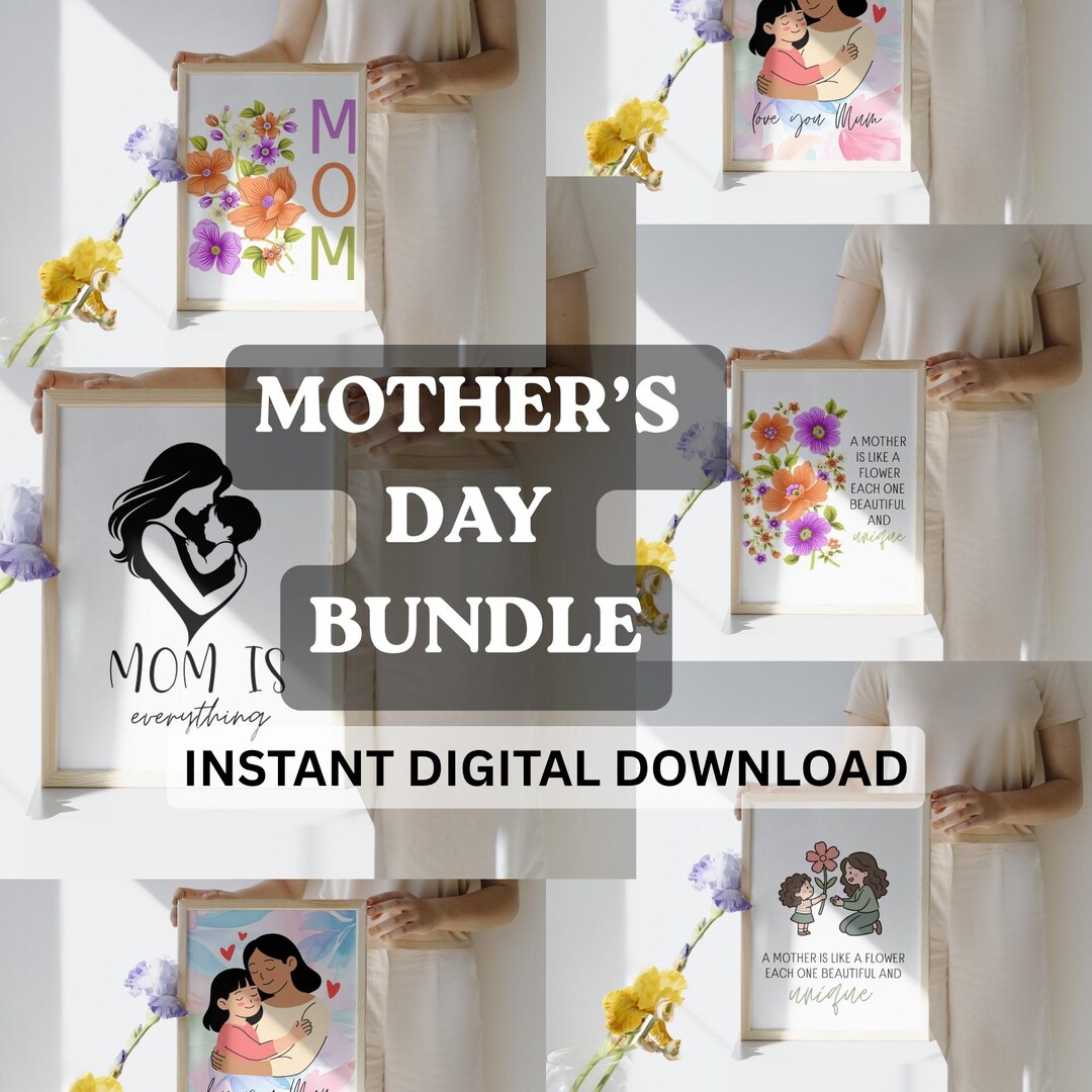 Mothers Day Gift Printable Mom Wall Art Set Floral Quote Posters ...