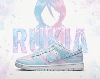 Bleach Rukia Kuchiki Custom Anime Sneakers | Bleach Painted Shoes | Custom Sneakers | Anime Shoes for Him | Anime Gift for Boyfriend