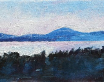 Oil painting of Sunset at Sea