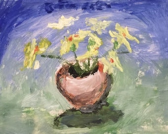 Oil painting of a Vase with Flowers