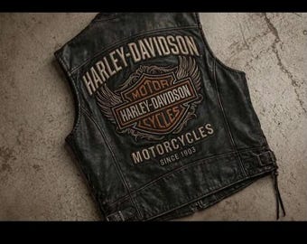 Handmade Distressed Leather Biker Vest Motorcycle Waistcoat