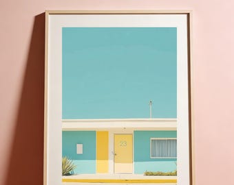 DAS MOTEL II - Mid-Century Desert Motel – Minimalist Retro Architecture Poster