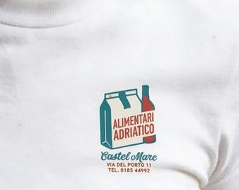 ALIMENTARI ADRIATICO T-Shirt – Vintage Italian Grocery Pocket Print Tee