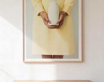 THE MILK BOTTLE Il Print – Mid Century Kitchen Art, Scandinavian Decor