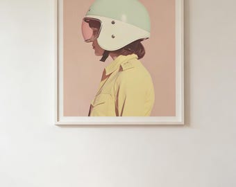 THE HELMET Retro Print – Mid Century Modern Travel Poster