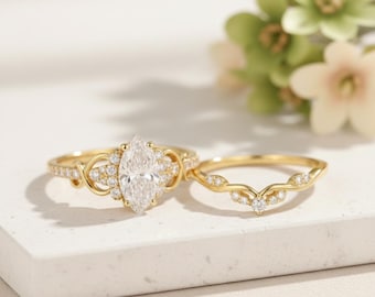 Anello di fidanzamento celeste, anello a forma di stella in oro 14k, fascia con diamanti a raggiera, anello impilabile con stella incisa, anello con moissanite incastonata a filo, gioielli minimalisti