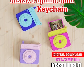 Llavero para cámara Instax Fujifilm Mini (solo archivo STL/3MF, descarga digital)