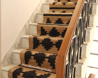 Handwoven Hemp Runner Rug - Natural Boho Hallway Runner For Entryway, Kitchen / Outdoor