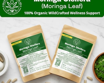 Organic Moringa Leaf Capsules | Moringa Oleifera Superfood Supplement | Wildcrafted, Vegan & Additive-Free