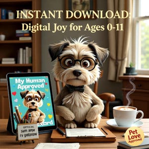 Libro infantil interactivo narrado - Actividad para niños aprobada por humanos (PDF), descarga instantánea, historia sobre la aceptación del amor por las mascotas. imagen 1