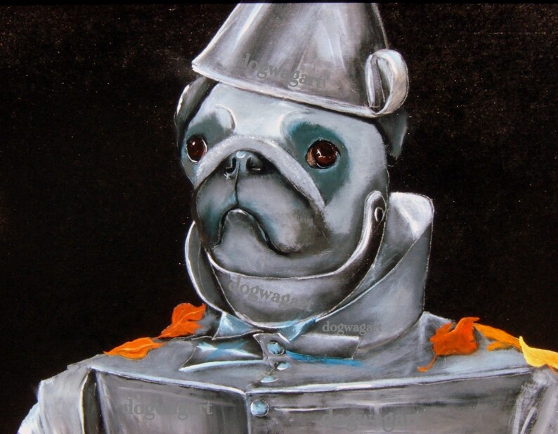 Pug Art PRINT Of An Original Oil Painting The Tin Etsy