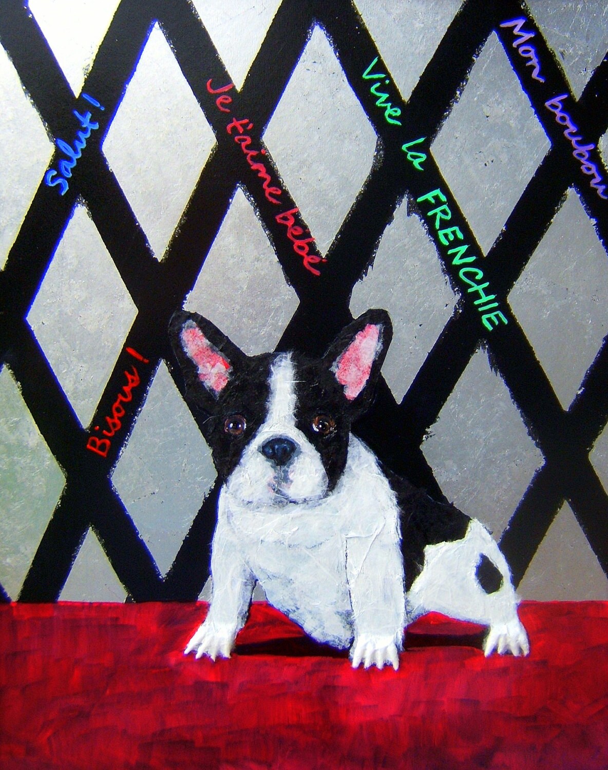 French Bulldog Art Print Bisous Salut Je Taime Bebe Vive La Frenchie Mon Boubou By Original Mike Holzer