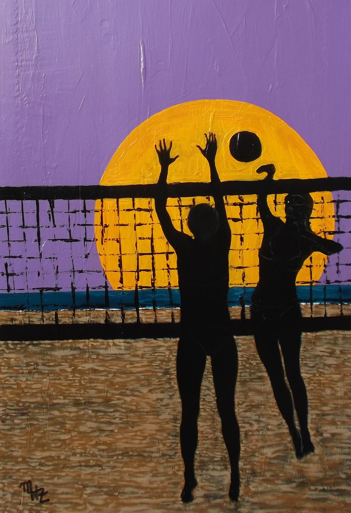 Volleyball Art Print Women's Beach Volleyball AVP Etsy