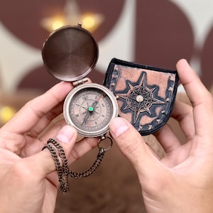 Personalized Engraved Compass Gift for Son -Graduation Presents for Him-Working Brass Pocket Compass-Retirement Men Token - Antique Keepsake