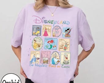 Camiseta de princesas de Disneyland alrededor del mundo, viaje al lugar más feliz de la Tierra 2026