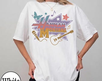 Camiseta vintage de Hannah Montana, estrella del pop, camiseta retro con estampado Y2K, viaje a Disneyland.