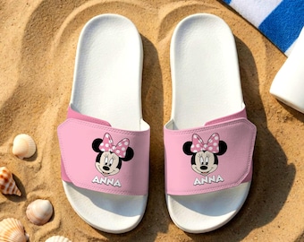 Sandalias unisex personalizadas de PVC con nombre de Minnie Mouse