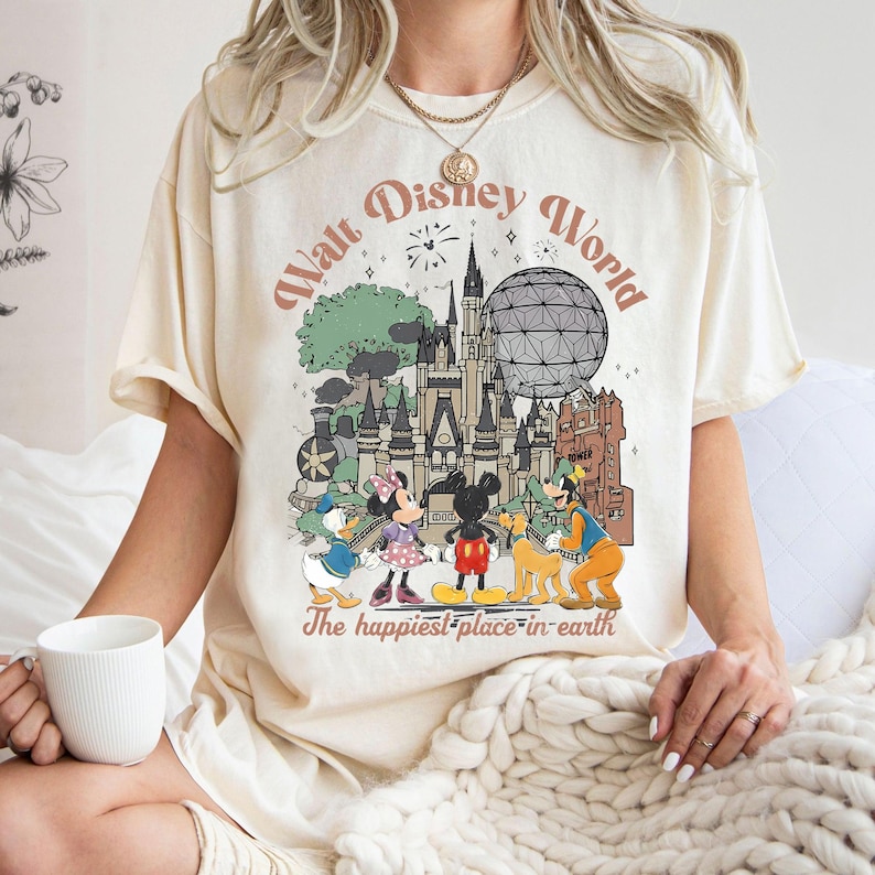 Retro Mickey and Friend Disneyworld Shirt, Walt Disneyworld Shirt, Mickey And Friends Shirts, Disney 2026 Trip, Disneyworld Matching Tee image 1