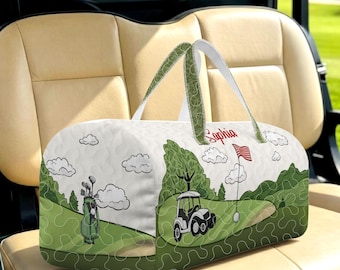 Bolsa de viaje acolchada personalizada para golf, bolsa de viaje con nombre personalizado, bolsa de fin de semana deportiva, regalo para golfistas (hombres y mujeres).