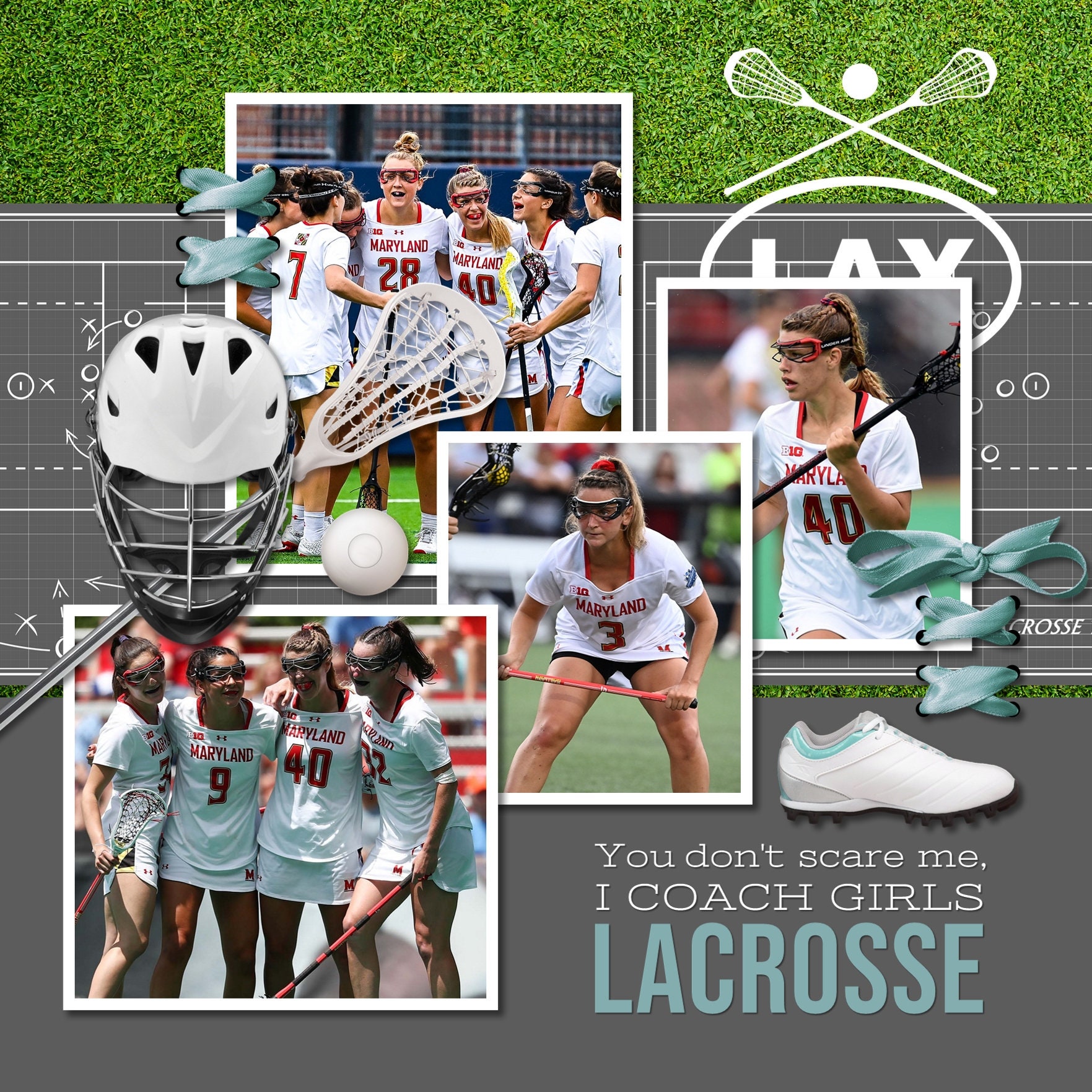 Ladies Lacrosse Digital Scrapbook Kit Etsy