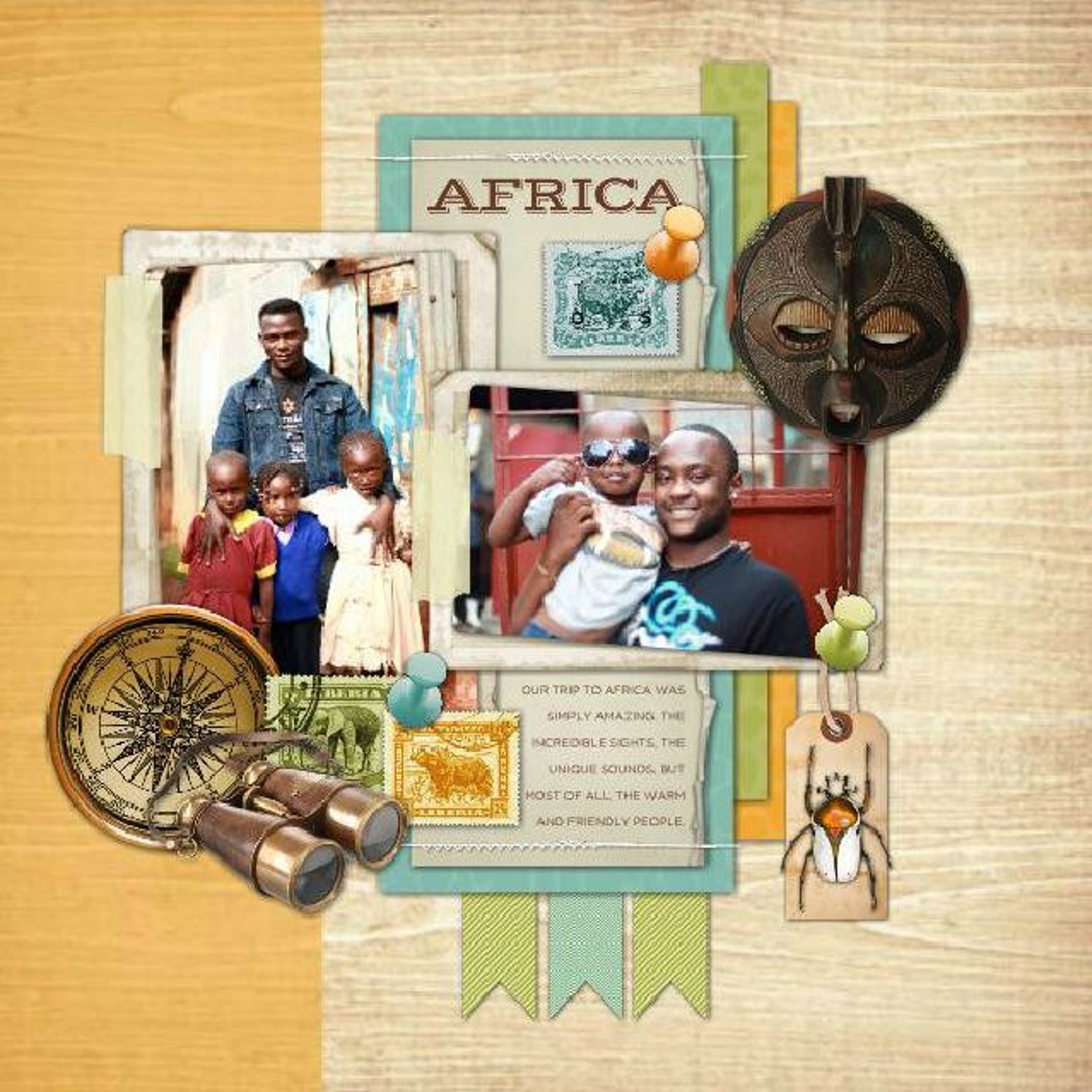 African Adventure Digital Scrapbook Kit - Etsy