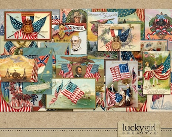 Civil War Postcards Digital Scrapbook Kit