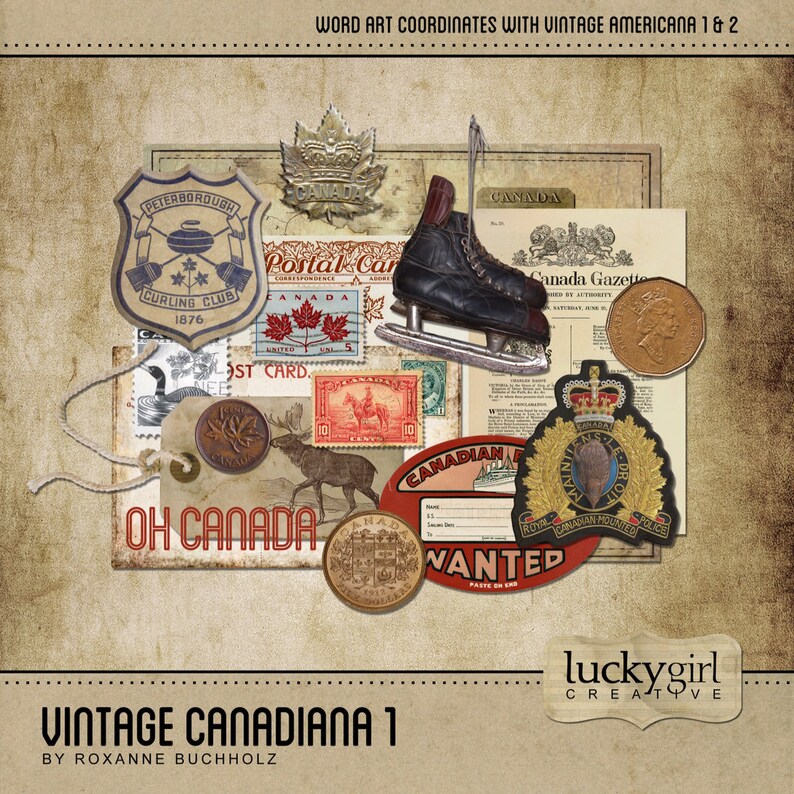 Vintage Canadiana 1 Digital Scrapbooking Kit Etsy