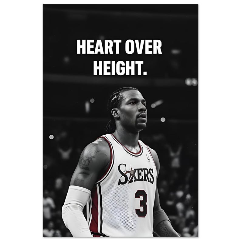 Allen Iverson Poster, Heart Over Height, Sixers Wall Art - Etsy
