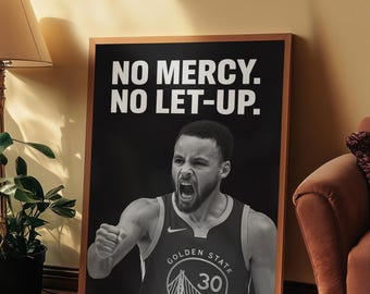 Stephen Curry motiverende poster, kunst aan de muur Golden State Warriors, basketbalposter, ingelijst sportdecor,