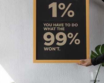 Mindset Is Everything Poster, Goldfish Shark Art, Motivational Wall Decor