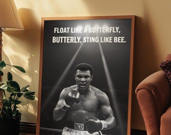 Póster de Muhammad Ali, póster motivacional de boxeo, decoración deportiva de combate, impresión en lienzo,