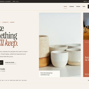 Template per sito web di corsi di ceramica in HTML5 / Tema Bootstrap per studio di ceramica / Gestione prenotazioni / 7 pagine responsive