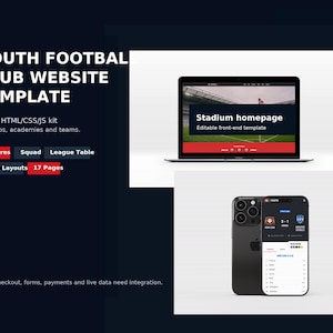 Plantilla web club de futbol | Tema HTML5 para equipo juvenil, entrenador y liga deportiva