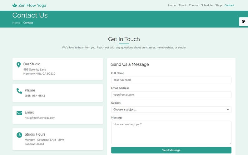 Yoga Studio Website Vorlage | Wellness Instruktor Html 5 Theme mit Stundenplan, Shop & Blog Seiten Bild 4