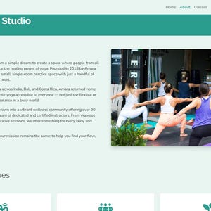 Yoga Studio Website Vorlage | Wellness Instruktor Html 5 Theme mit Stundenplan, Shop & Blog Seiten Bild 2