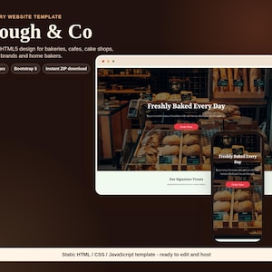 Bäckerei Website Vorlage | Coffee Shop Theme mit Cake Shop, Warenkorb & Pastry Seiten
