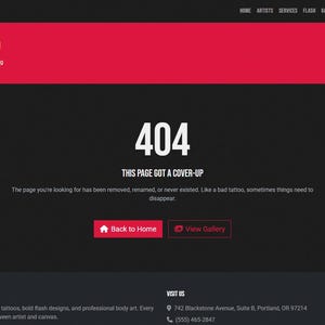 Tattoo Artist Website Template | Dark HTML5 Bootstrap Theme with Portfolio Gallery & Booking Form image 15