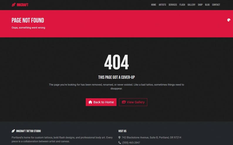 Tattoo Artist Website Template | Dark HTML5 Bootstrap Theme with Portfolio Gallery & Booking Form image 15