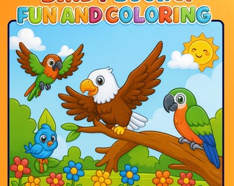 Ein Vogel-Buch voller Spaß und Ausmalen! Vögel Kinder Erinnerungsbuch