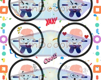 Lustiger Gehirn Charakter Sticker Bogen