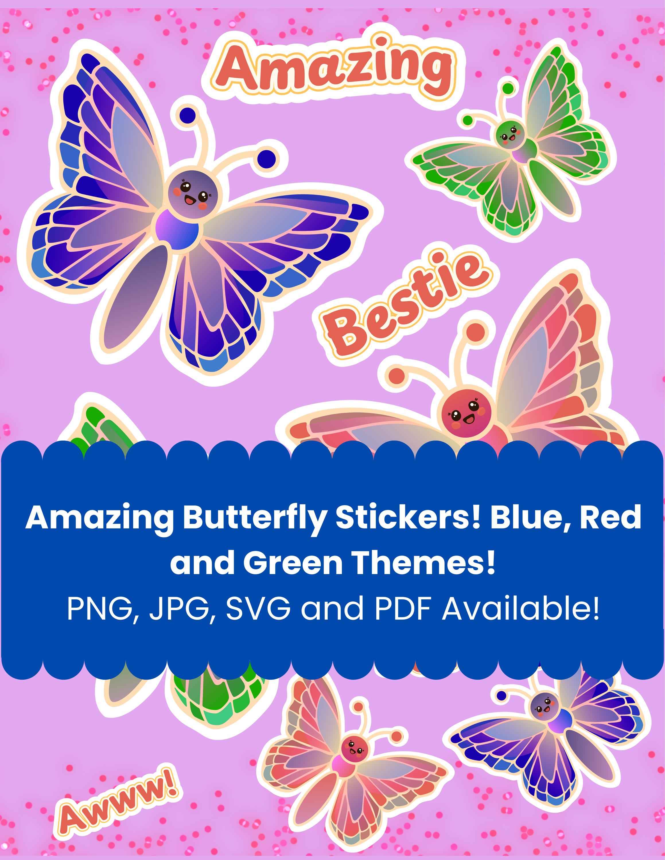 Butterfly Stickers Digital Download - Etsy