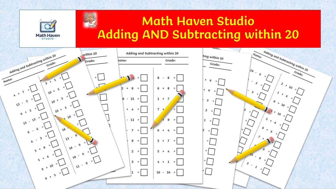 Adding and Subtracting Within 20 Worksheets | Printable Math Practice ...