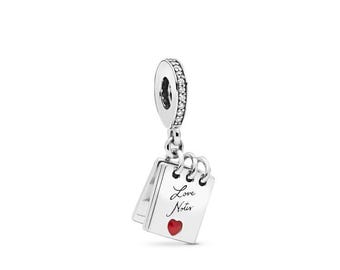 pandora love notes red enamel pendant charm