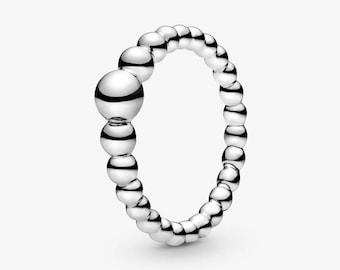 Anillo Pandora de plata 925 con cadena de cuentas nuevo
