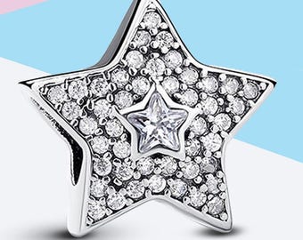 パンドラ スターリングシルバー 925 パヴェ ウィッシングスター チャーム