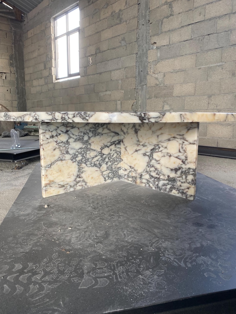 Handmade Round Natural Marble Coffee Table, Luxury Modern Living Room Furniture bild 4