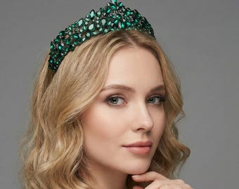 Crystal Bridal Tiara ,Silver Luxury Wedding Headband, Princess Headpiece,  Quinceanera Tiara