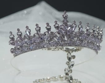 Crystal Princess Crown – Elegant Sparkly Tiara for Special Occasions - Quinceañera Crown